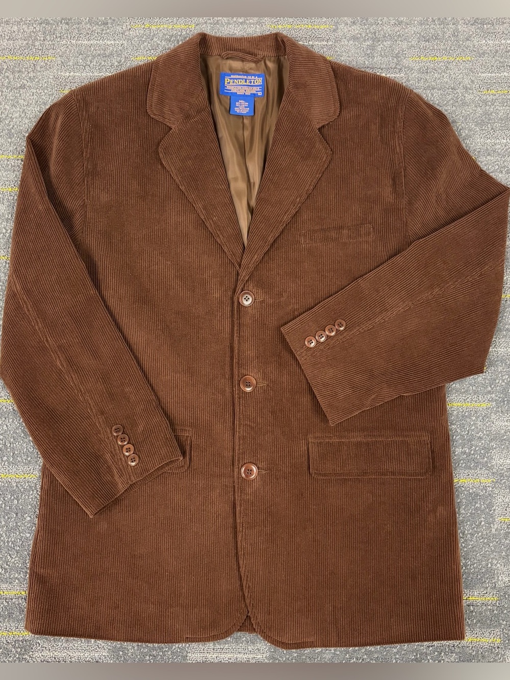 VTG PENDLETON Corduroy Blazer Men’s Large Brown 3 Button Jacket Heritage Preppy